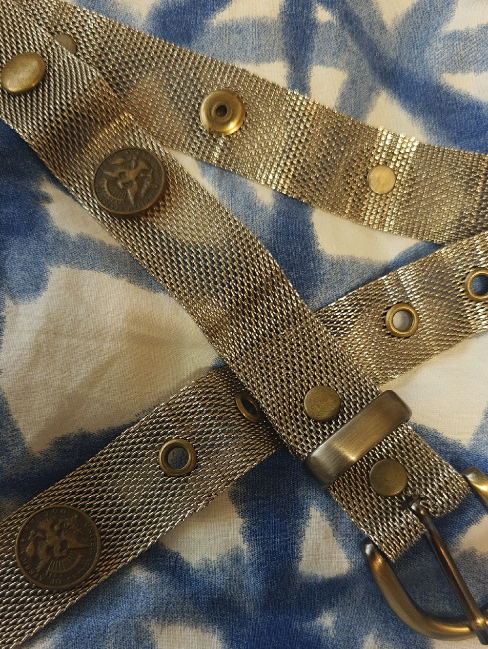 Mesh Belt Vintage Coin Belt Small 27-30" Silver